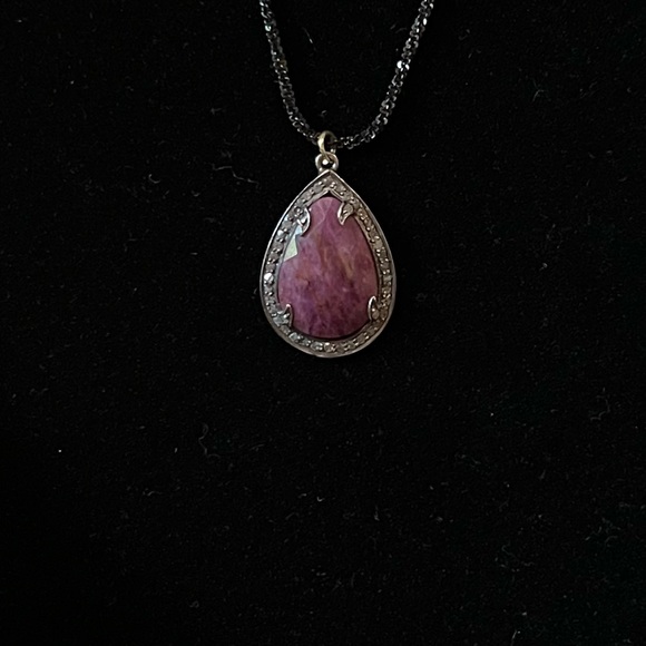 Julie Starr Dresner Pink Saphire and Black Diamond Pendant - Picture 12 of 14